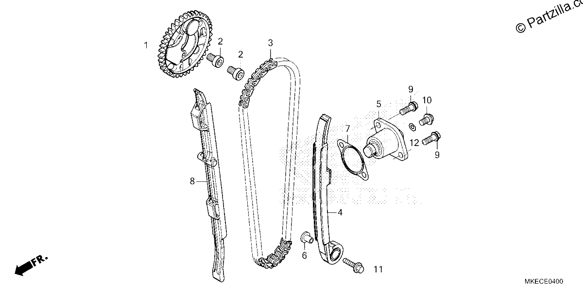 Diagrama de CAM CHAIN TENSIONER
