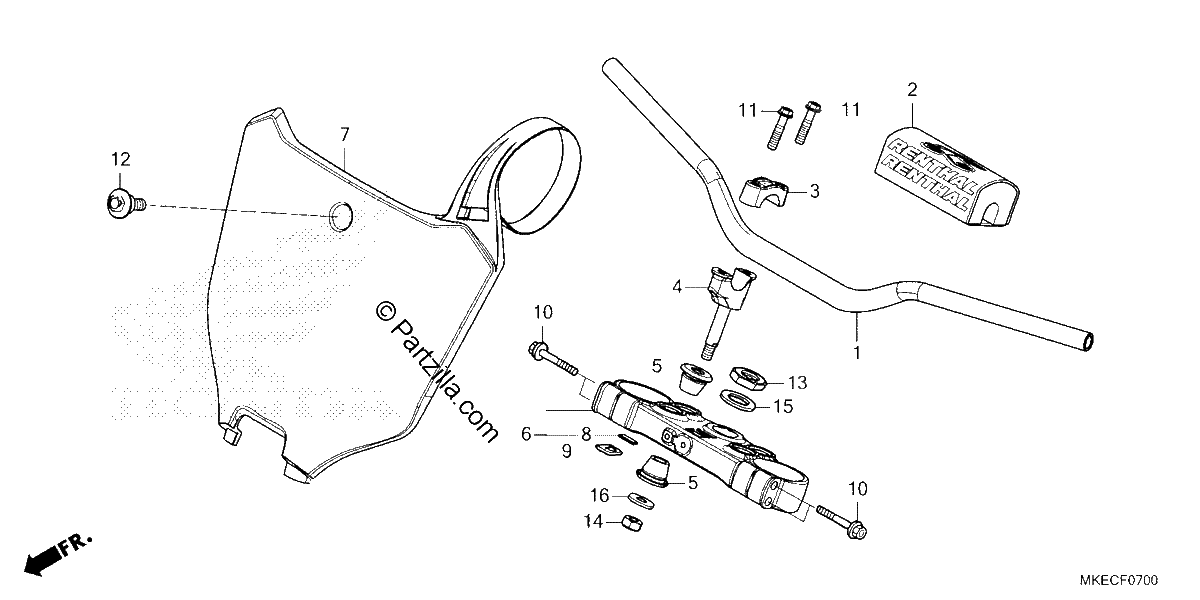 Diagrama de HANDLEBAR TOP BRIDGE