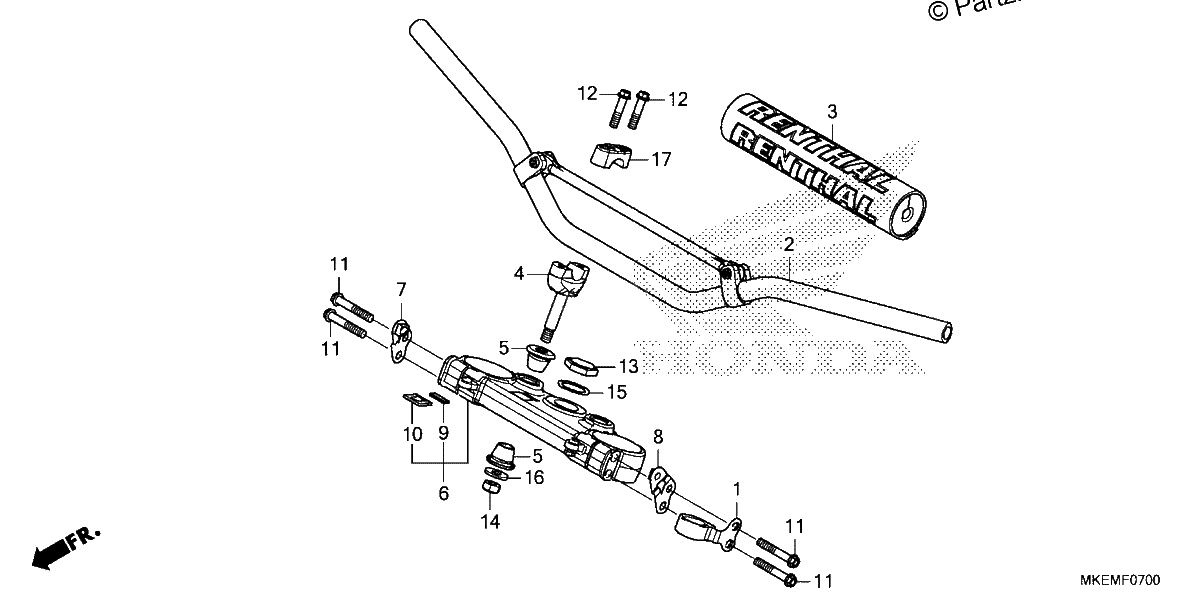 Diagrama de HANDLEBAR TOP BRIDGE
