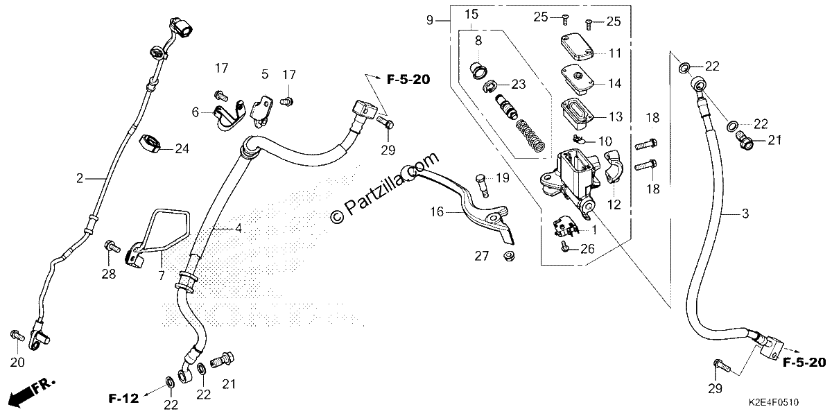 Diagrama de FRONT BRAKE MASTER CYLINDER