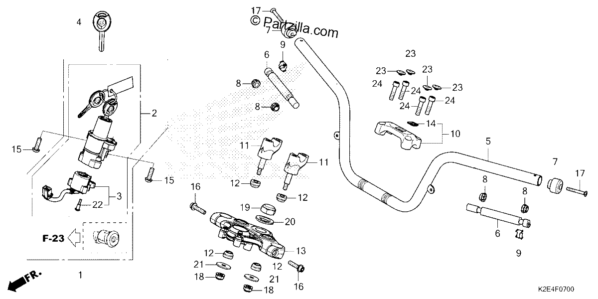 Diagrama de HANDLEBAR TOP BRIDGE