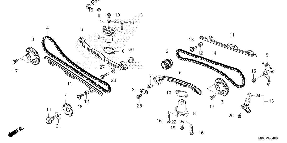 Diagrama de CAM CHAIN TENSIONER