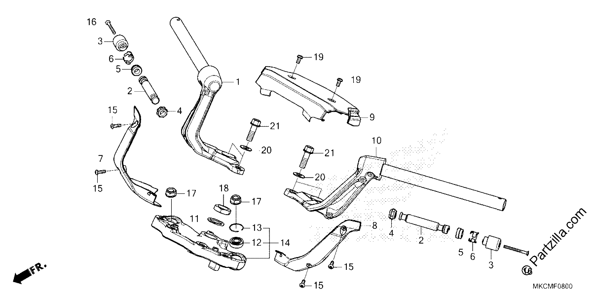 Diagrama de HANDLEBAR TOP BRIDGE