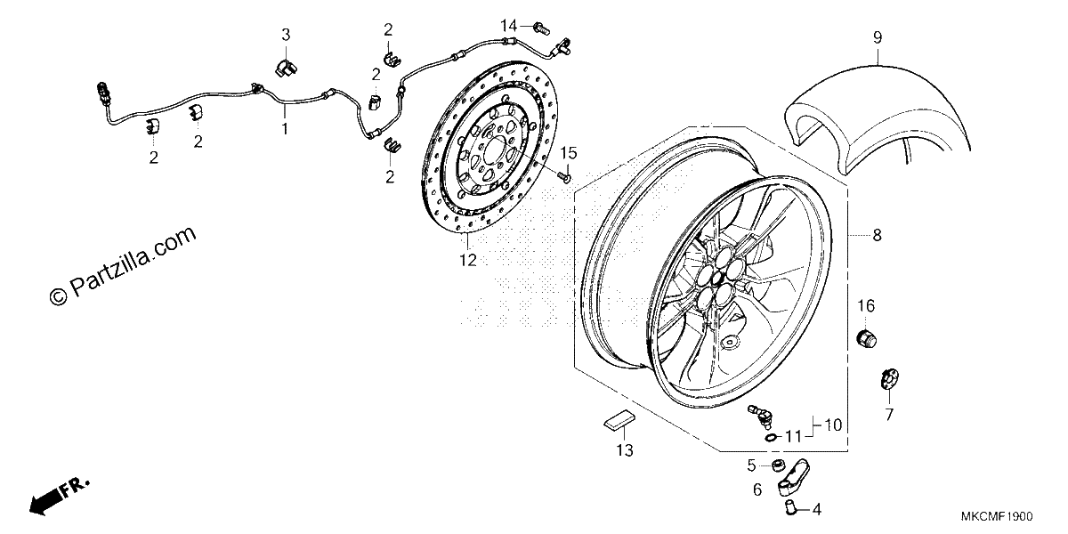 Diagrama de REAR WHEEL