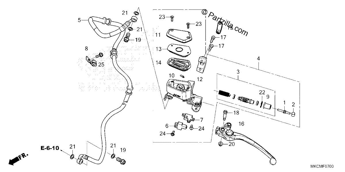 Diagrama de CLUTCH MASTER CYLINDER