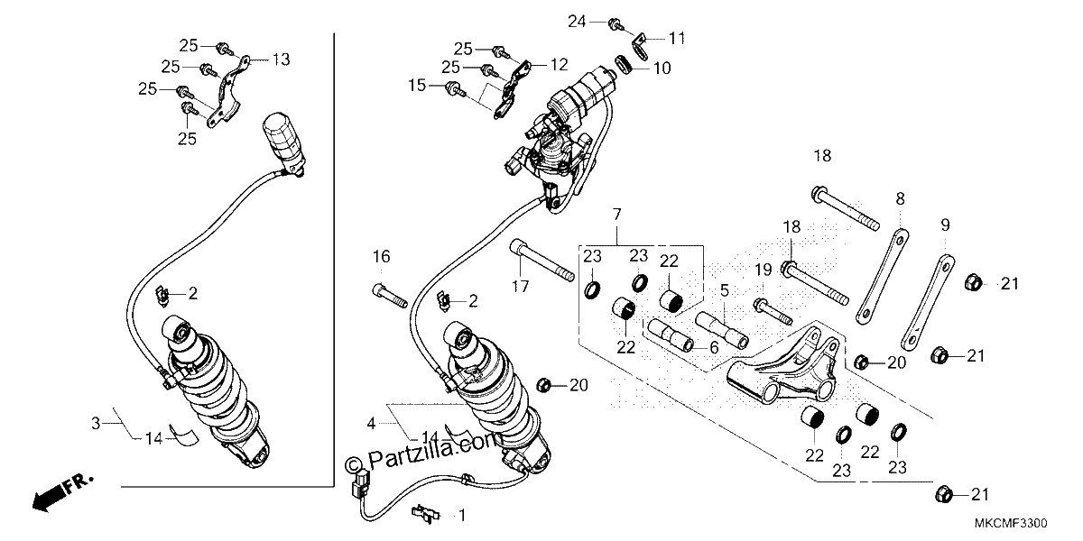 Diagrama de REAR SHOCK ABSORBER