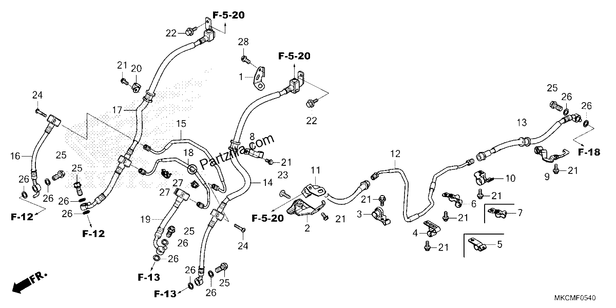 Diagrama de BRAKE HOSE BRAKE PIPE