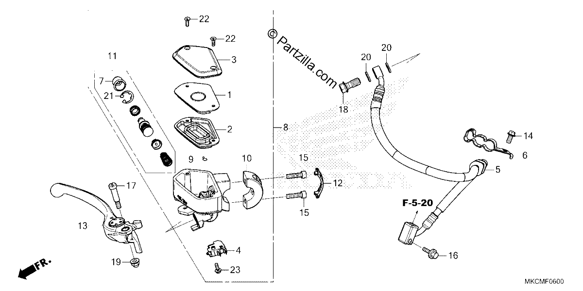 Diagrama de FRONT BRAKE MASTER CYLINDER