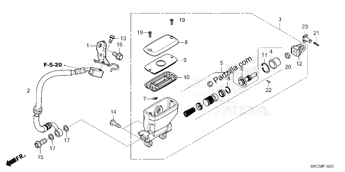 Diagrama de REAR BRAKE MASTER CYLINDER