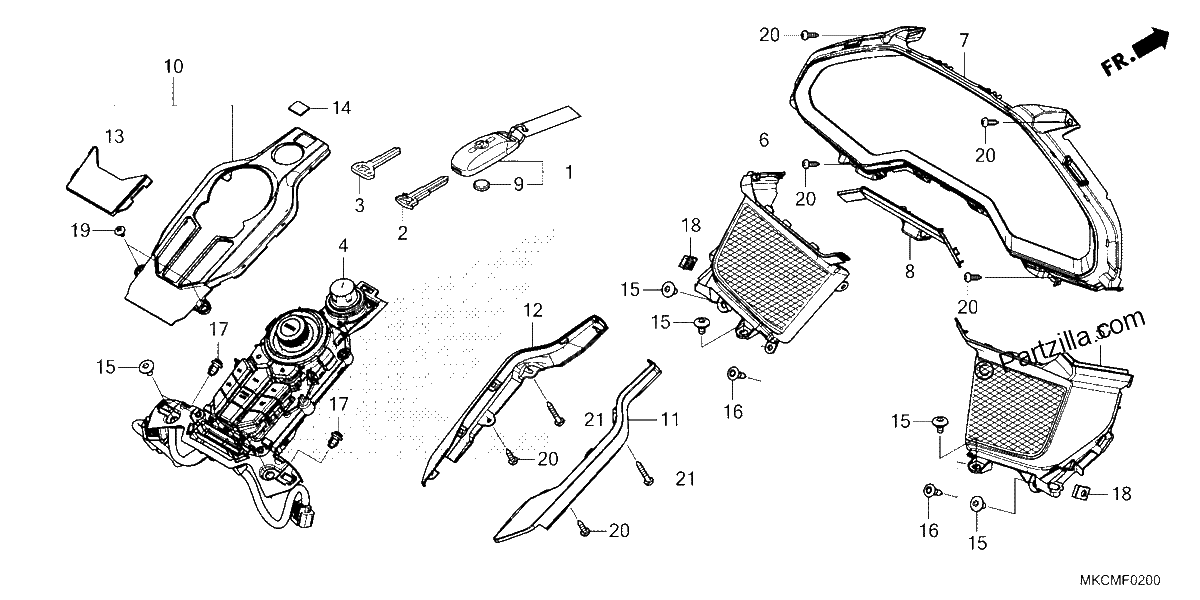 Diagrama de METER PANEL SWITCH PANEL FOB KEY