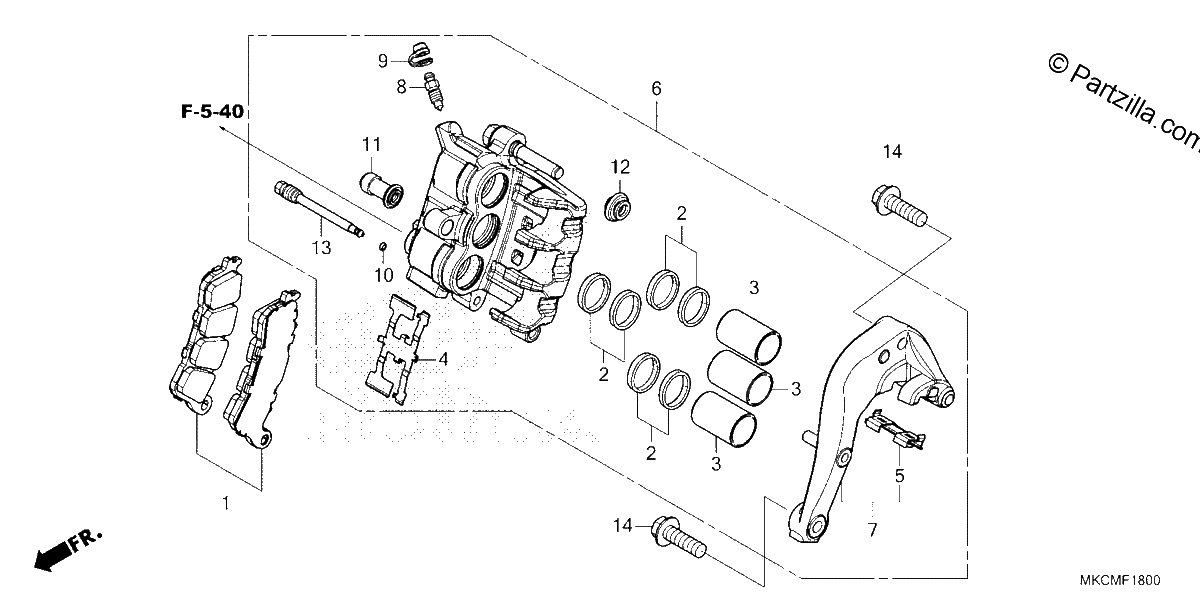 Diagrama de REAR BRAKE CALIPER