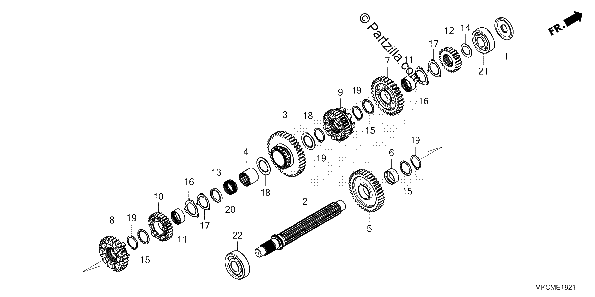 Diagrama de TRANSMISSION COUNTERSHAFT DCT