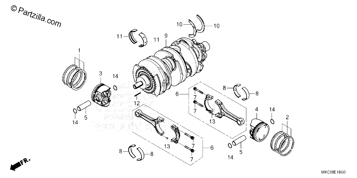 Diagrama de CRANKSHAFT PISTON