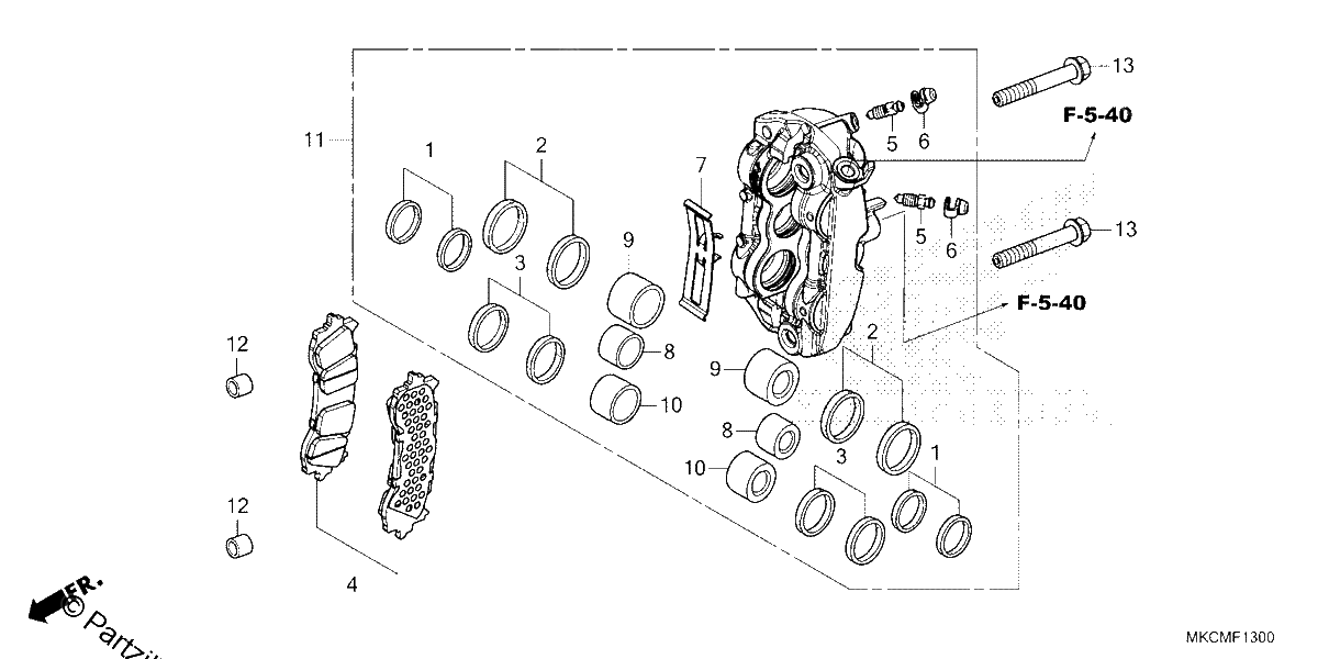 Diagrama de LEFT FRONT BRAKE CALIPER