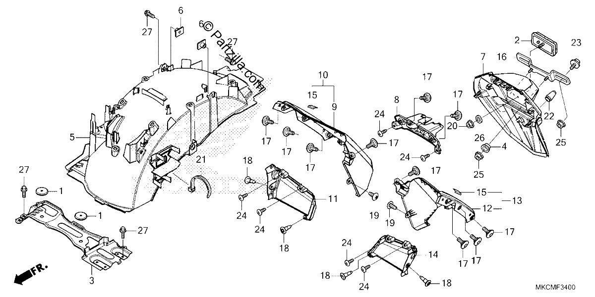 Diagrama de REAR FENDER