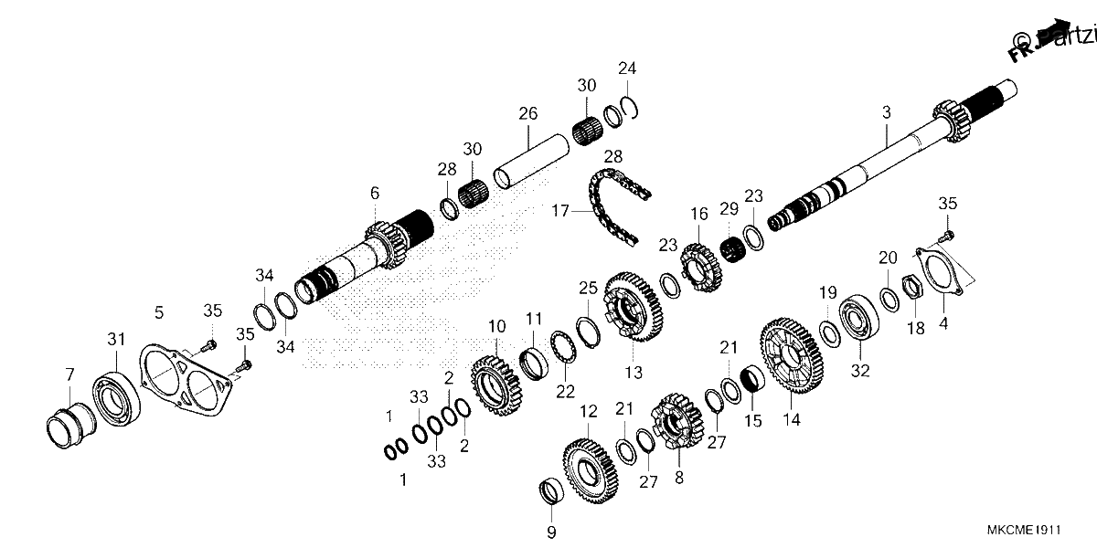 Diagrama de TRANSMISSION MAINSHAFT DCT