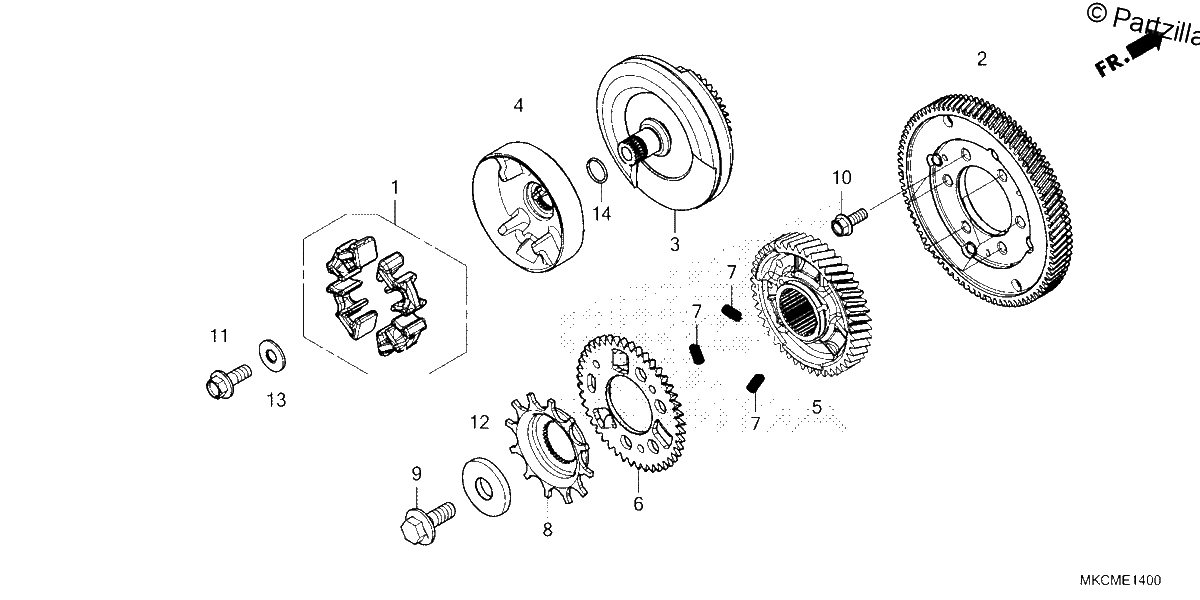 Diagrama de PRIMARY DRIVE GEAR