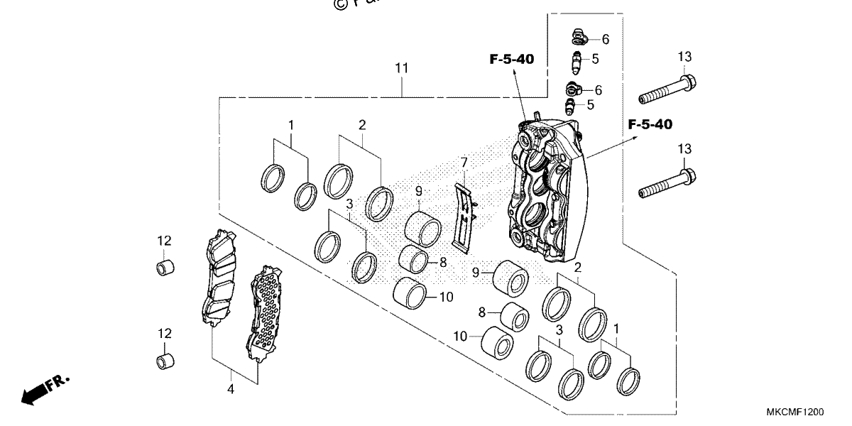 Diagrama de RIGHT FRONT BRAKE CALIPER
