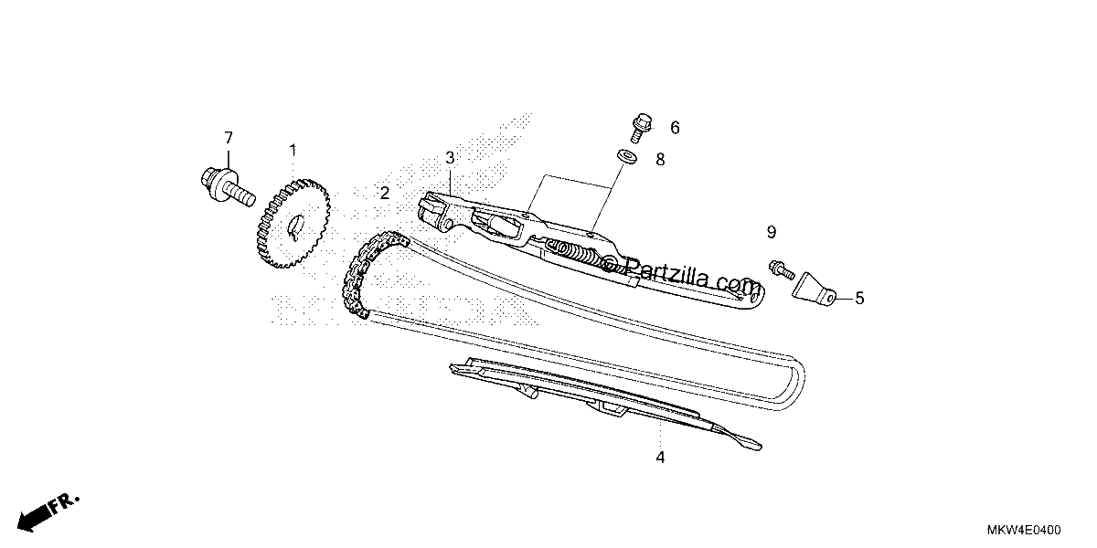 Diagrama de CAM CHAIN TENSIONER