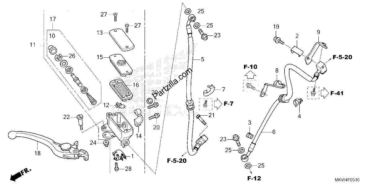 Diagrama de FRONT BRAKE MASTER CYLINDER