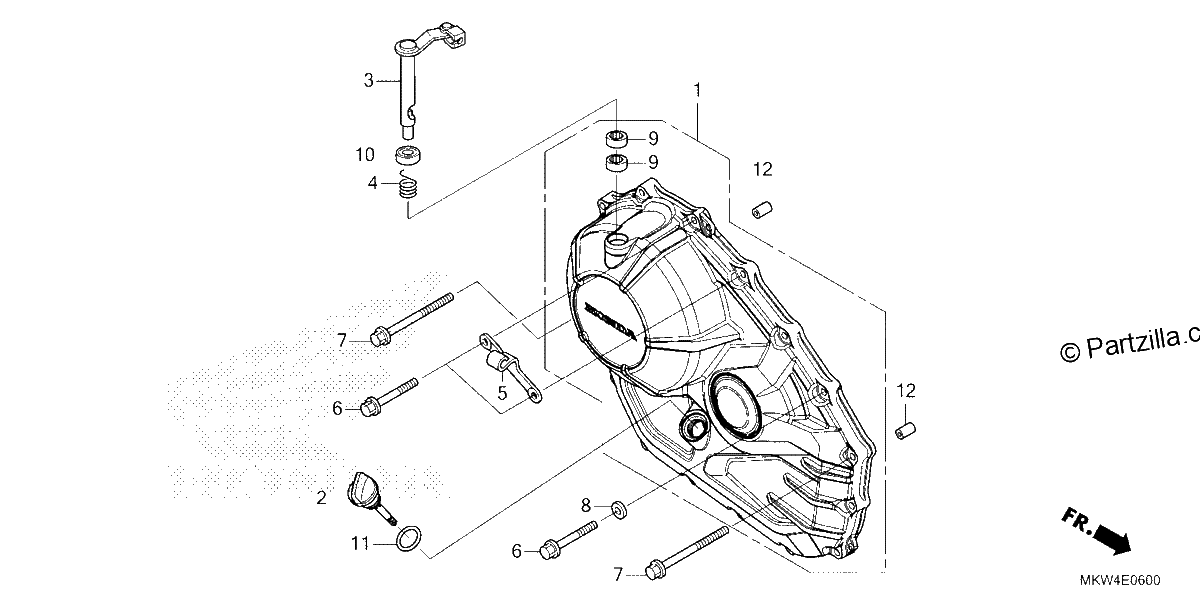 Diagrama de RIGHT CRANKCASE COVER 1