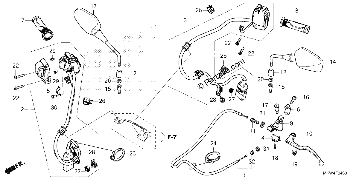 Diagrama de SWITCH CABLE GRIP MIRROR 1