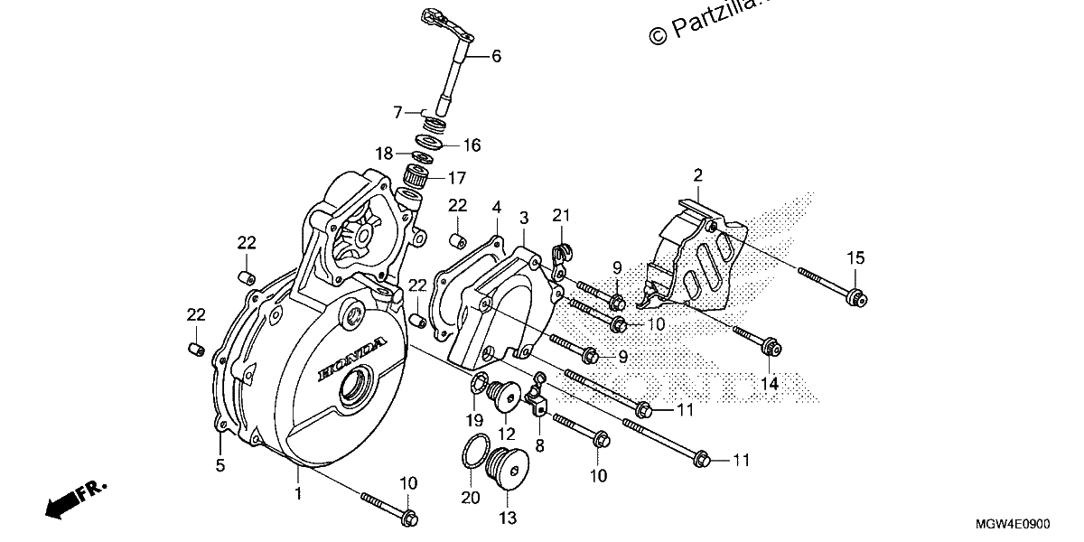 Diagrama de LEFT CRANKCASE COVER