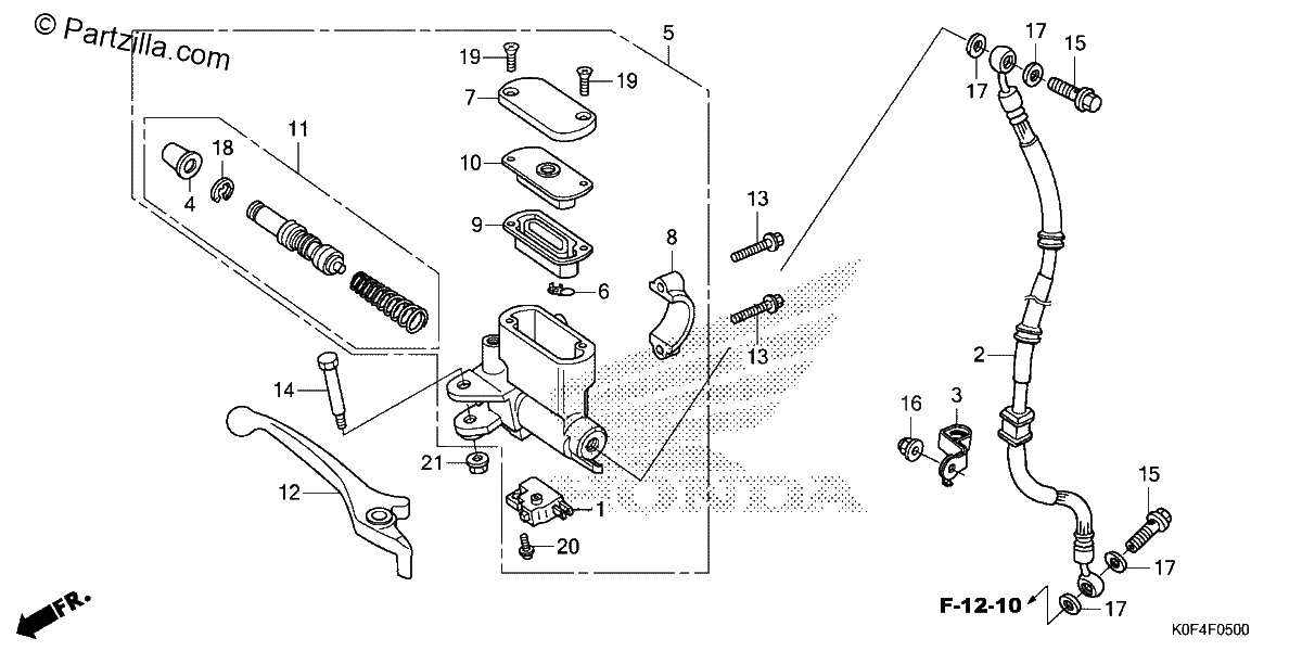 Diagrama de FRONT BRAKE MASTER CYLINDER 1
