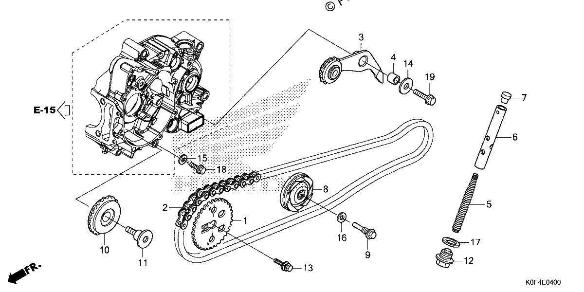 Diagrama de CAM CHAIN TENSIONER
