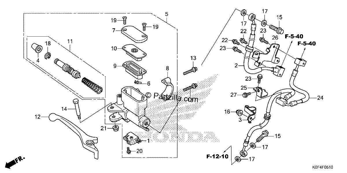 Diagrama de FRONT BRAKE MASTER CYLINDER 2