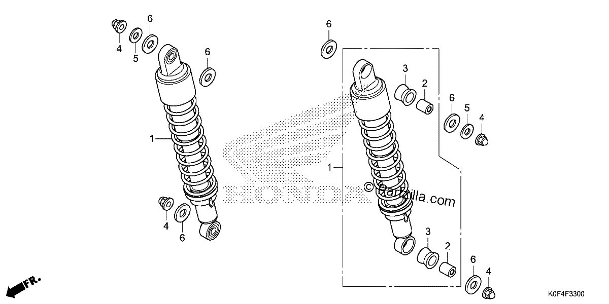 Diagrama de REAR SHOCK ABSORBER