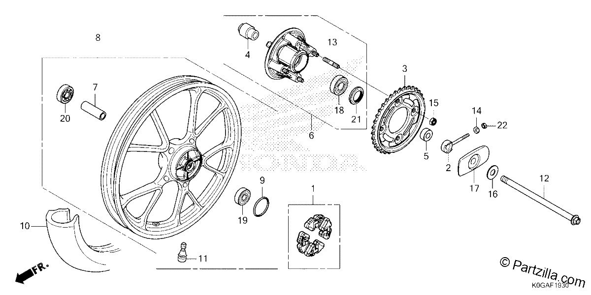 Diagrama de REAR WHEEL