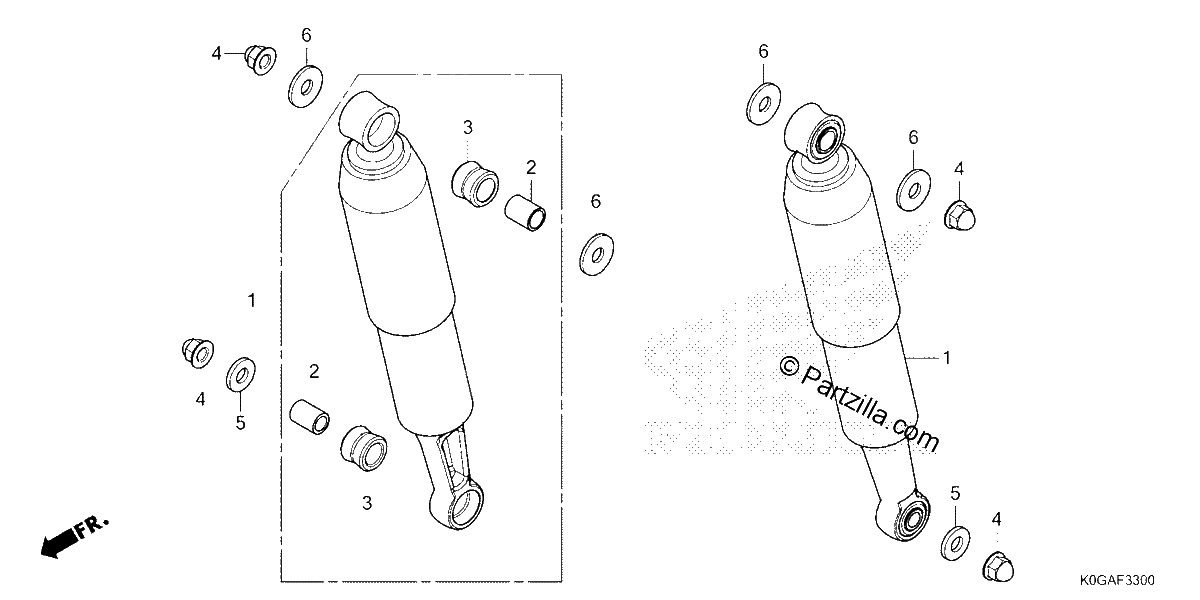 Diagrama de REAR SHOCK ABSORBER