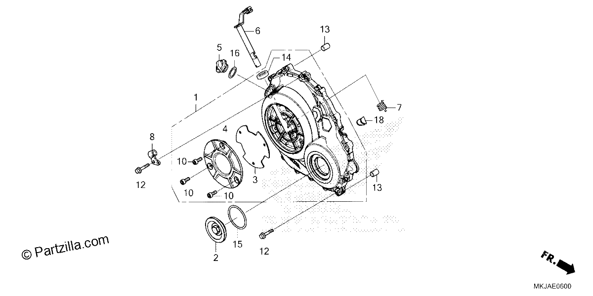 Diagrama de RIGHT CRANKCASE COVER