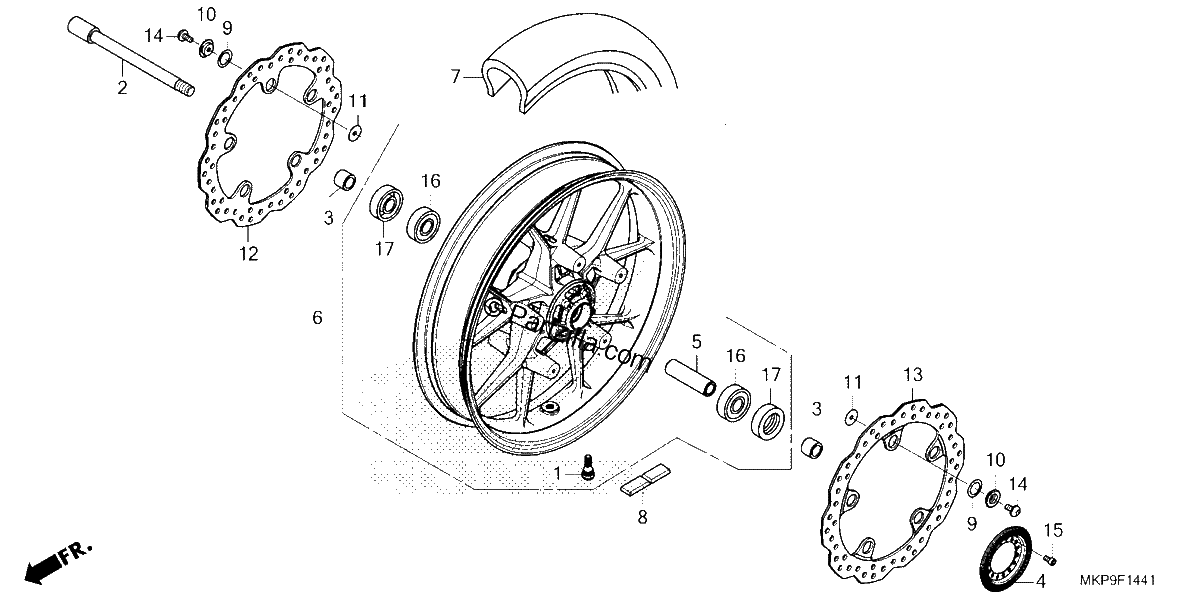 Diagrama de FRONT WHEEL 2