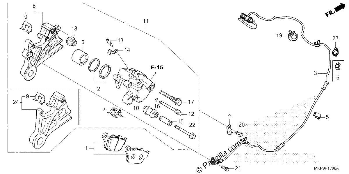 Diagrama de REAR BRAKE CALIPER