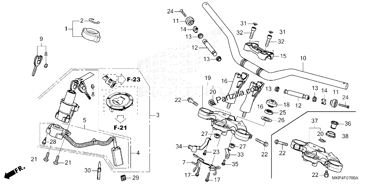 Diagrama de HANDLEBAR TOP BRIDGE