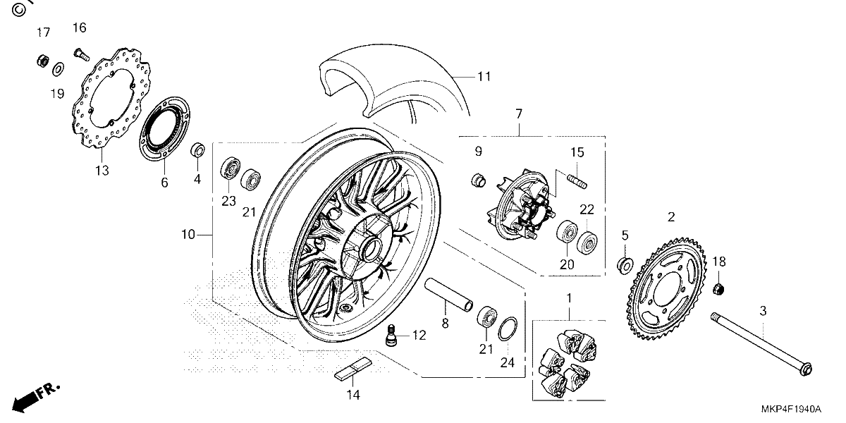 Diagrama de REAR WHEEL
