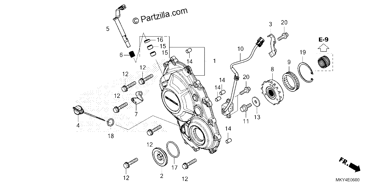Diagrama de RIGHT CRANKCASE COVER