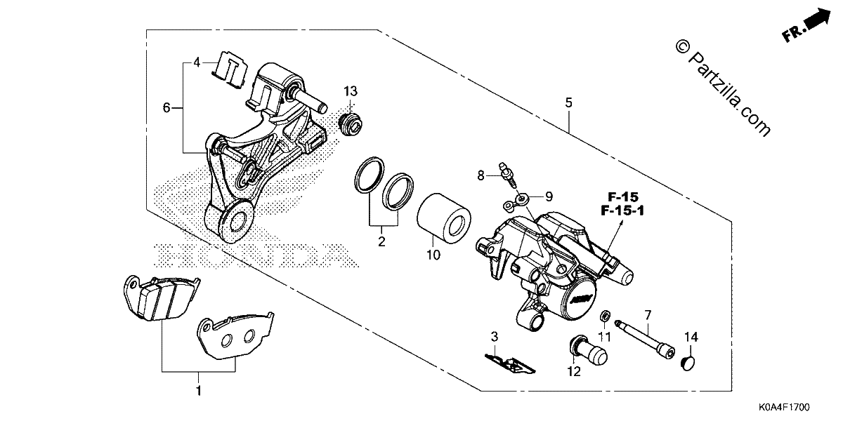 Diagrama de REAR BRAKE CALIPER