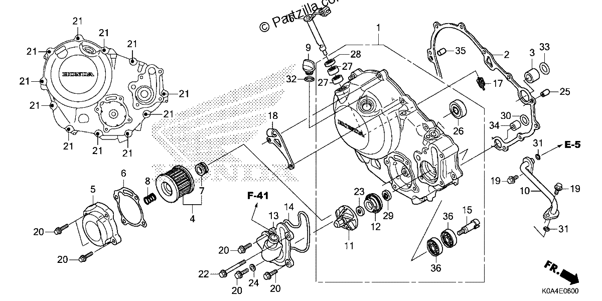 Diagrama de RIGHT CRANKCASE COVER