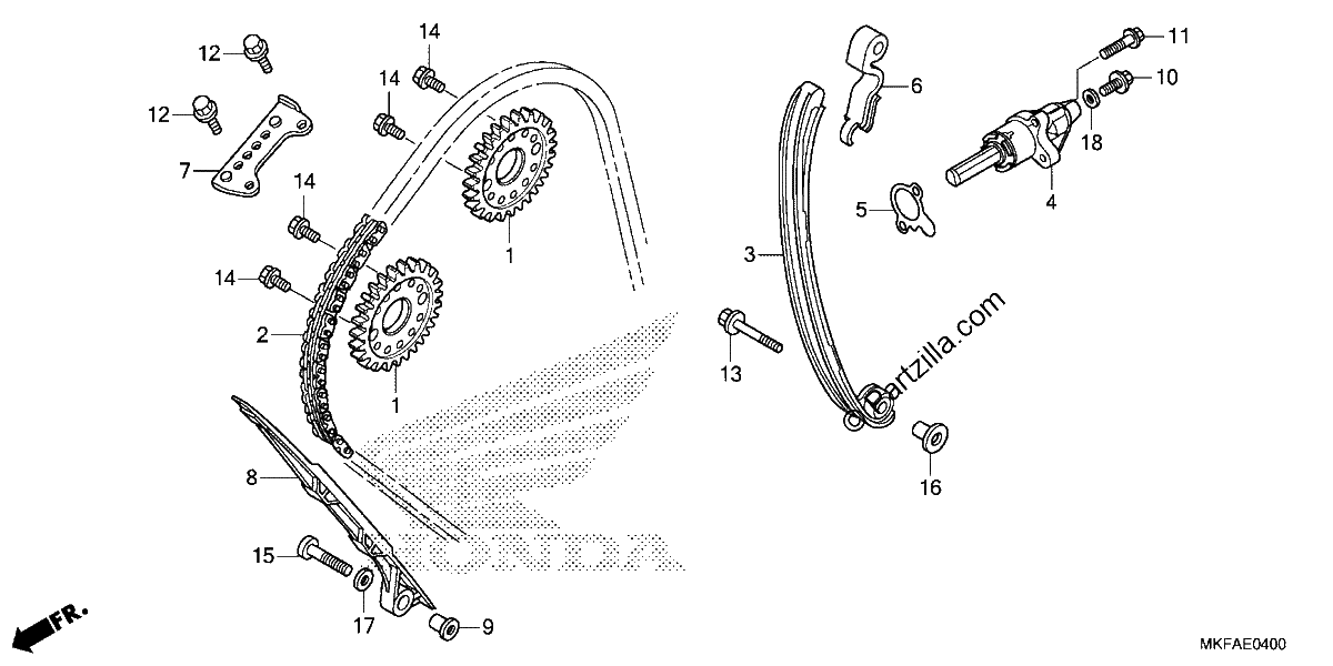Diagrama de CAM CHAIN TENSIONER