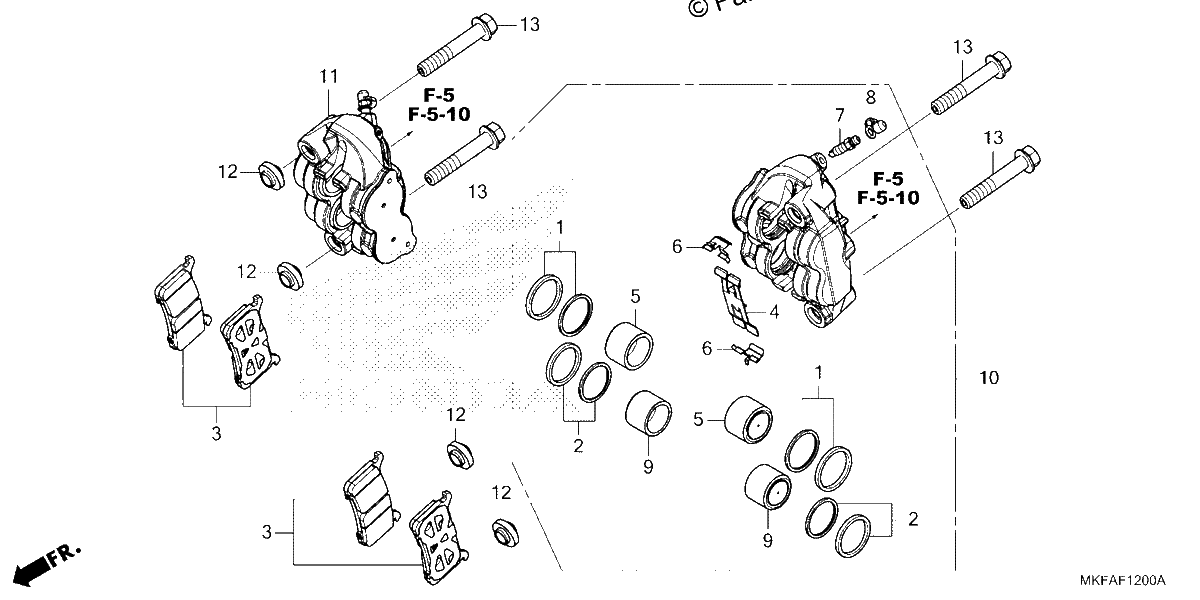 Diagrama de FRONT BRAKE CALIPER 1