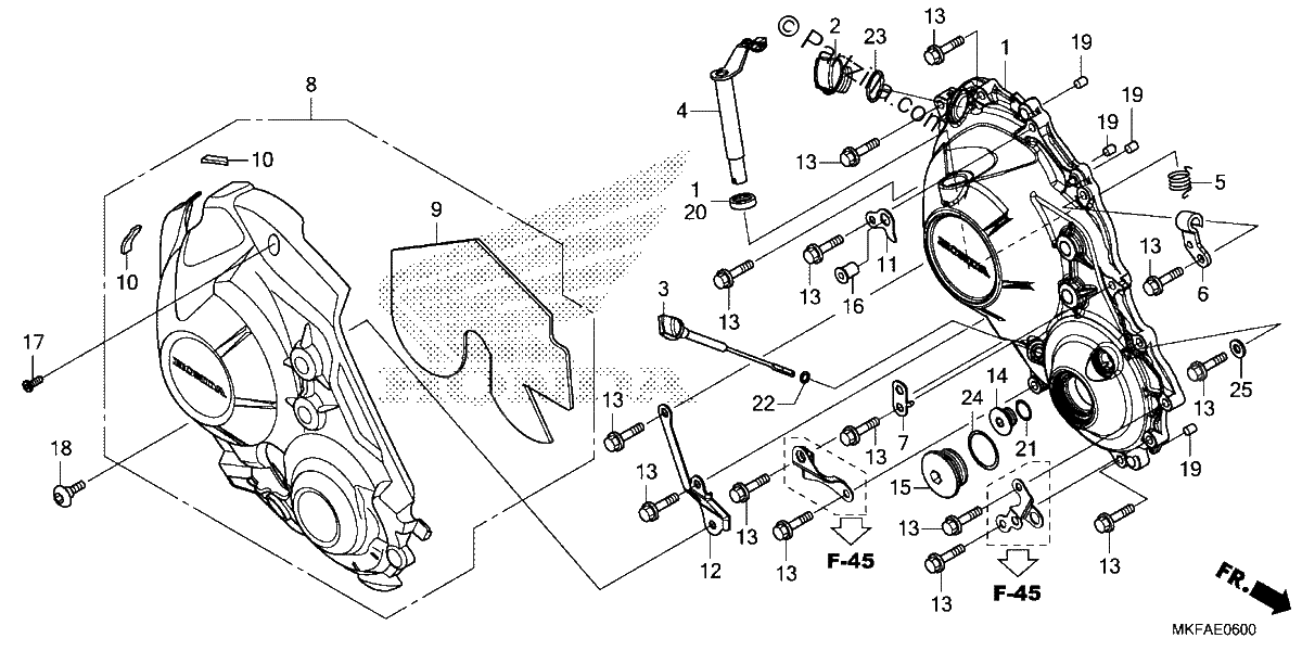 Diagrama de RIGHT CRANKCASE COVER