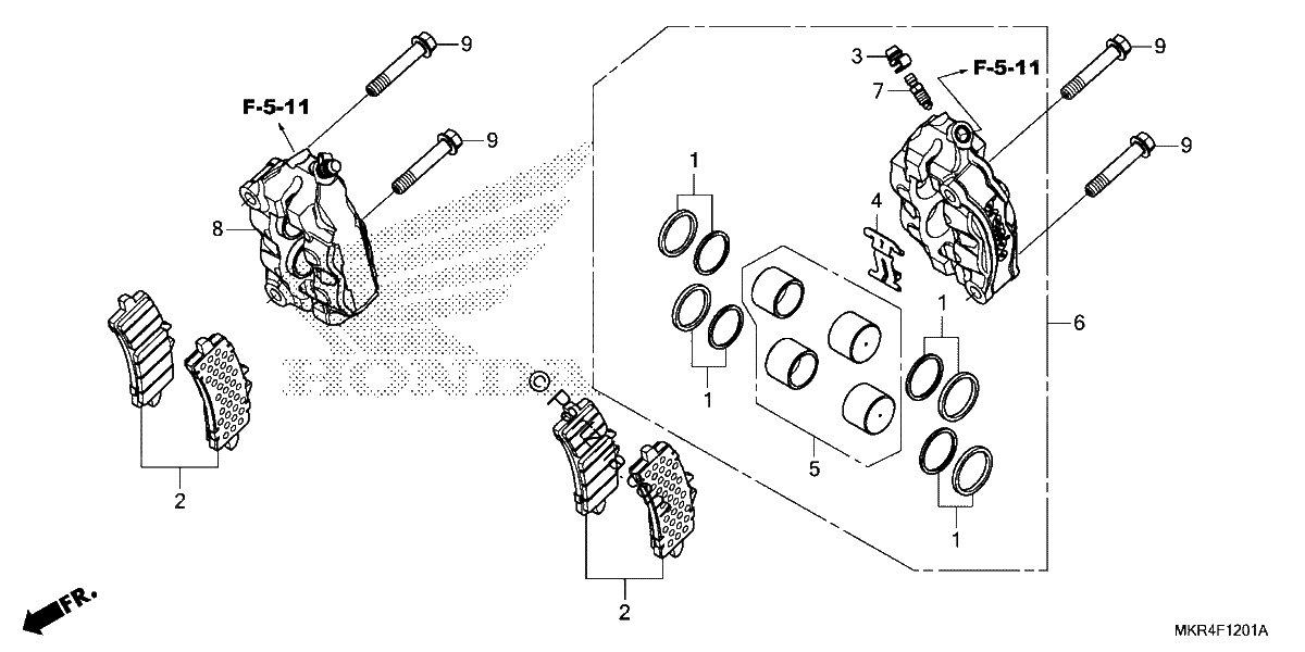 Diagrama de FRONT BRAKE CALIPER 2
