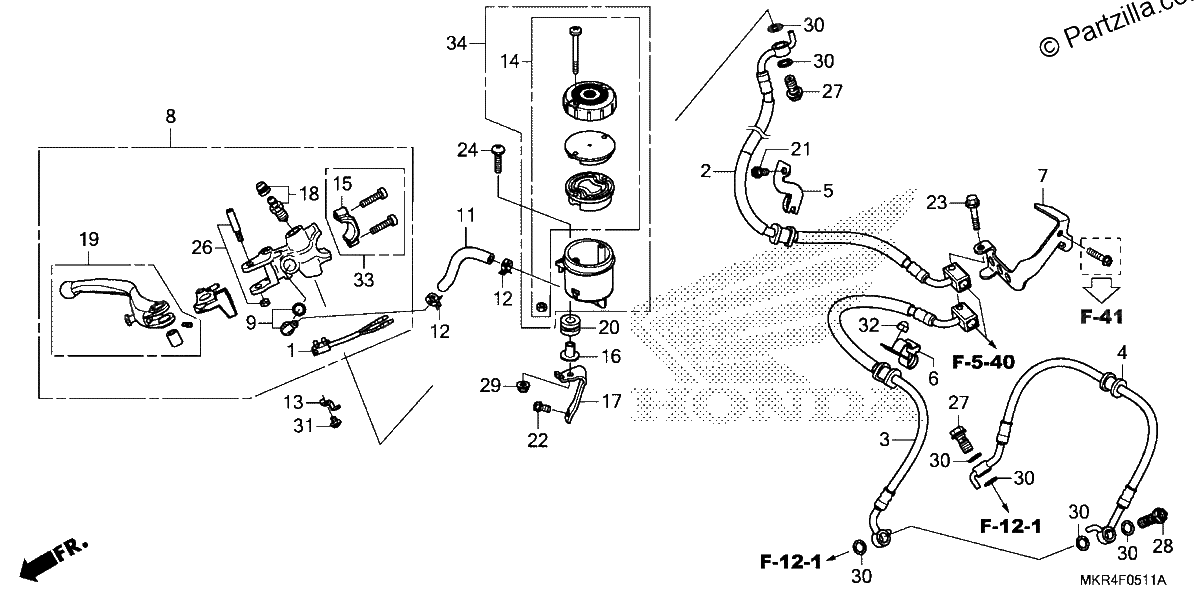 Diagrama de FRONT BRAKE MASTER CYLINDER 2