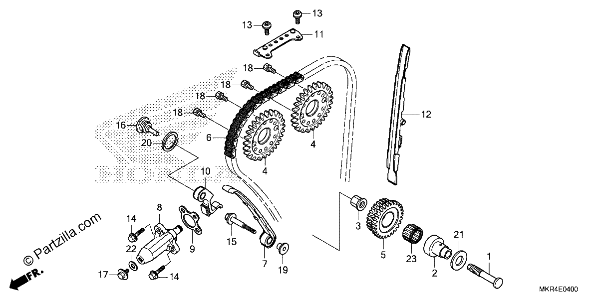 Diagrama de CAM CHAIN TENSIONER