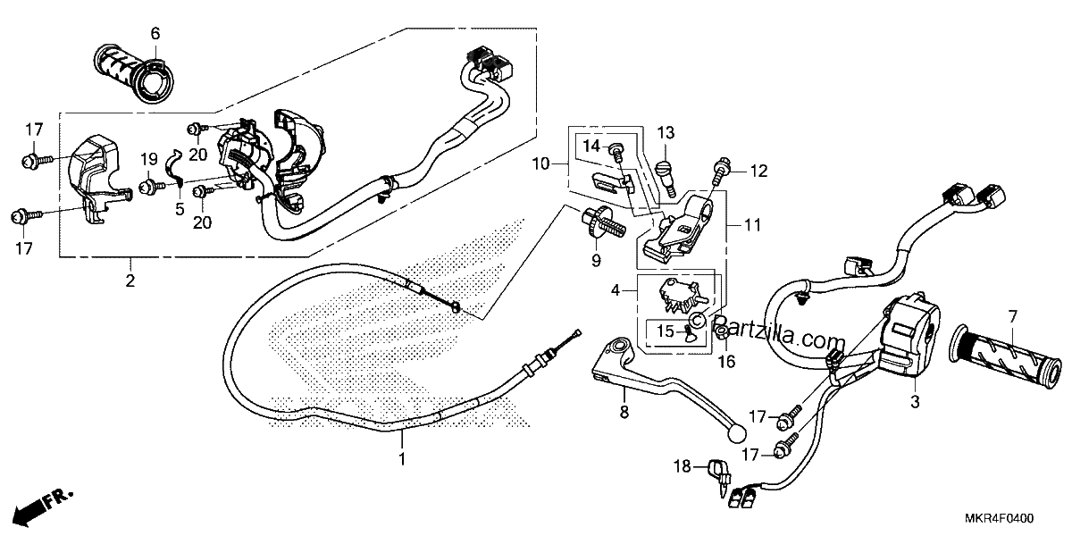 Diagrama de HANDLE LEVER SWITCH CABLE