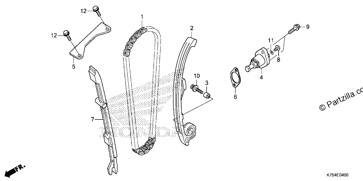 Diagrama de CAM CHAIN TENSIONER