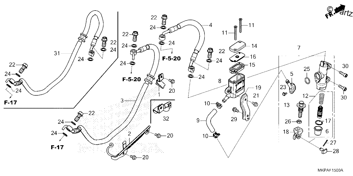 Diagrama de REAR BRAKE MASTER CYLINDER